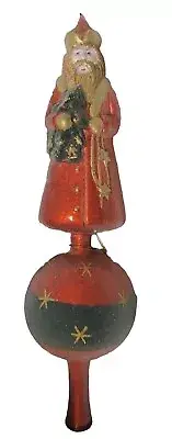 NWT Christopher Radko Santa Finial Christmas Tree Topper Ornament 97-096-0