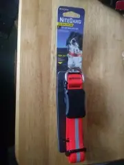 Nite Ize Nite Dawg LED Collar Cover Grey w/Red Safety Light Glow & Flash Mode