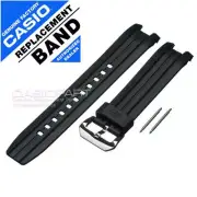 Genuine Casio Watch Band f/ Edifice EFR-529-7AV Black Rubber Strap + Spring Rods