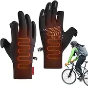 [Acunny] Touchscreen Gloves, Hiking Gloves, 2 Non-Slip Gloves in Fingerless Design, Running Equipment for Cold Weather, Fleece Lined Gloves for Commuting, Fishing