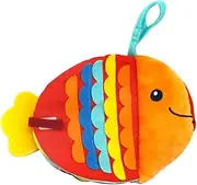 HAMPPLIES 1Pc Fish Shaped Educational Cloth Book for Washable for Early Learning Promotes Cognitive Development and Sensory Play
