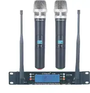 GTD Audio 2X100 Adjustable Frequency Channels UHF Wireless Microphone DJ Karaoke