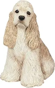Sandicast Small Size Buff Cocker Spaniel Sculpture, Sitting