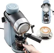 Espresso Coffee Machine, 5 Bar Professional Coffee Maker with Steam Milk Frother, Cappuccino and Latte Maker with Knob Control, 240ml Capacity for Home, Office, Coffee Shop, Camping(Blue)