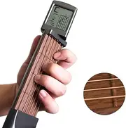 [Volwco] Pocket Guitar Chord Trainer, Portable Guitar Practice Tool for Beginner, Mini 6 Fret Guitar Finger Memory Exerciser with Rotatable Chords Chart Screen and Pitch Adjustment Wrench and Cloth Bag