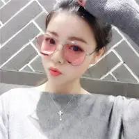 在飛比找ETMall東森購物網優惠-墨鏡時尚韓國圓臉女明星款太陽鏡