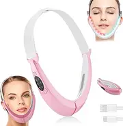 Slimdefine Face Massager - Slimdefine V Face Beauty Device, Double Chin Reducer V Line Face Lifting Machine, Slimdefine Jawline Massager, with 8 Modes & Adjustable Intensities (Pink)
