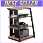 4-Tier Adjustable AV Media Stand - Stylish Corner Shelf for Audio Equipment