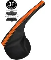 BLACK ORANGE LEATHER HANDBRAKE BOOT FITS FORD FALCON BA BF FPV GT XR6 XR8 02-07