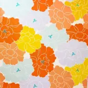 Musubi Furoshiki 100 Hime Musubi Aqua Drop Recycled Adeline Klam Peony Orange