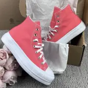 NEW Womens Size 8.5 Custom Converse CTAS Lift Hi Floral Embroidery Platform Shoe