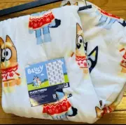NEW Bluey Bingo Wearing Christmas Sweater Plush Throw HOLIDAY Blanket 50 x 70 IN