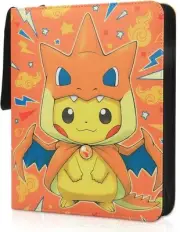Pokemon Trading Card Binder Holder 50 Page TCG 400-Slot Poncho Pikachu Charizard