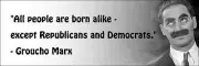 Groucho Marx "Republicans And Democrats" Quote Poster Print 7"x21" On Canvas