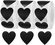 uxcell 1500 Labels Black Heart Stickers 1 Inch Heart Shaped Sticker Labels Self-Adhesive Cute Decals for Envelope Valentine's Day Scrapbook Award Charts (3 Rolls, 500 Labels Per Roll)