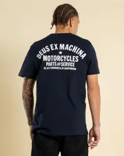 [Deus Ex Machina] Deus Ex Machina Men's Camperdown Address T-Shirt in Navy Size Medium M Navy
