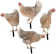 NOLITOY Acrylic Chicken Stake Yard Decor Ornament Garden Chicken Stake Decoration 4 Pack Outdoor Courtyard Art