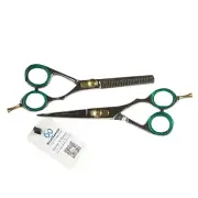 Xcellence Professional Hair Cutting Scissors Shears, Set of 4, Silver Size 6