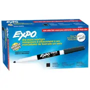 Expo Whiteboard Marker Dry Erase Fine Tip Black Box 12
