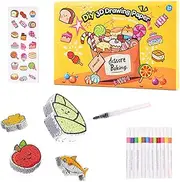 WangCow 43 Pcs 3D Foam Texture Painting Kit, 12 Colors Magic Puffy Paint for 3D Art, DIY Puff Art for Kids (Yellow)