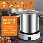 Deep Fryer Pot with Basket 3.5L Deep Frying Pot with Clear Lid Stainless v-v