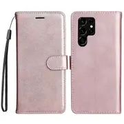 Adjustable Stand Flip Phone Case Kt Leather Series-2 Solid Color Wallet Pu Leather + Tpu Phone Cover For Samsung Galaxy S22 Ultra 5g - Black