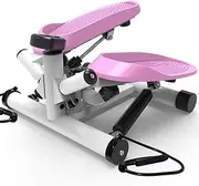 Stair Stepper Portable Twist Stair Stepper Adjustable Resistance Fitness Exercise Machine with Resistance Bands LCD Display and Comfortable Foot Pedals