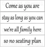 Wedding STENCIL*Come as you are #2* Set of 4 stencils for Signs Pallets Fabric