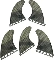 UPSURF Surfboard fins k2.1 5fins Single tab Surfing fins Honeycomb Choose Color (Gray)