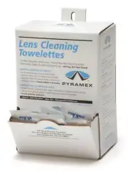 Pyramex Lens Cleaning Towelettes, Box of 100 Individual, Anti-Fog, Anti-Static