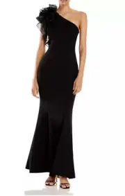 Aidan Mattox One-Shoulder Gown Black Size: 2