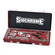 Sidchrome 64 Piece 1/4" 3/8" & 1/2" Combo Drive Metric & AF Socket SCMT19120 New