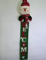 Home Decor Welcome Door Sign Red Green White Snowman Plush Decoration Winter