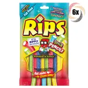 6x Bag Rips Sour Pencils Assorted Bite Size Licorice Pieces Fat Free Candy | 2oz