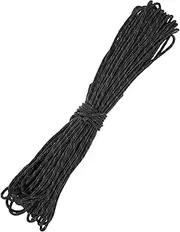 uxcell 2 mm 66FT Reflective Guyline Camping Paracord [1PCS] - Guy Lines Ultralight Thin Cord Rope 3 Strands Paracord Use for Camping Tents & Tarps & Hiking - [Black]