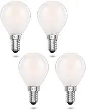 Bonlux E14 Golf Ball Bulb 4W Warm White 2700K Dimmable, G45 E14 4W LED Bulb Vintage Mini Globe 40W Small Edison Screw SES Frosted Bulbs 400lm 240V for Living Rooms, Bedrooms, Studies 4 Pack