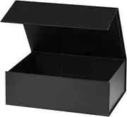 Gift Box with Lid, Collapsible Bridesmaid Proposal Box with Magnetic, Sturdy Storage Box for Birthdays, Weddings, Father's Day, Christmas (Black, 20 x 18 x 8cm,8 x 7.1 x 3.2 inchs)