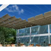 Retractable Pergola Canopy Cover Brown Sun Shade Awning Outdoor Yard Patio Deck