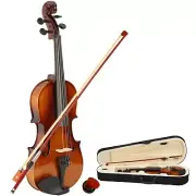 1/2 Full Size Basswood Acoustic Violin Fiddle Case Bow Rosin Natural For Student