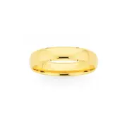 9ct Gold 4.5mm Width Round Bevelled Edge Wedding Band