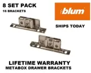 8 x Sets Blum Front Fixing Brackets for Older Metabox Drawer Sides Left & Right