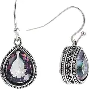 [ANDRESLAD] 1pair Vintage Bohemian Teardrop Earrings for Women Gemstone Dangle Jewelry Lightweight Design for Weddings Birthdays and Special Occasions