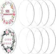 12 Pieces Clear Circle Acrylic Sheet 6 Inch Acrylic Plexiglass Disc Transparent Round Acrylic Sign for Cricut Cutting and Engraving, Name Cards, Painting and DIY Projects