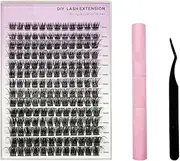 Eyelash Extensions Wispy Lash Clusters Individual Lash Tray for Self-Application Invisible Band 8-16mm Mixed Length False Eyelashes