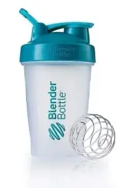 BlenderBottle Classic Loop Top Shaker Bottle, 20-Ounce (Clear| Teal lid)
