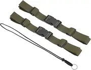 uxcell Backpack Chest Strap Set, 2 Pack Polyester Webbing Adjustable Replacement Strap with Quick-Release Buckle & Anti-lost Lanyard for Bag Outdoor Hiking Cycling, Green