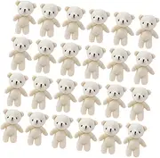 KICHOUSE 24Pcs Mini Cartoon Bear Plush Charms Soft Tiny Bear for DIY Crafts Bag Accessories Birthday Party Decorations and Cute Stuffed Animal Keychain Decor