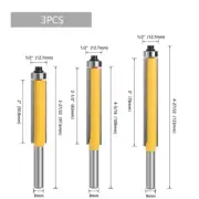 8Mm Shank Long Blade Flush Trim Router Bit with Bearing for Wood Template Patter