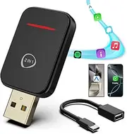 2 in 1 Android Auto Wireless Adapter & Wireless CarPlay Adapter for iPhone iOS/Android, 2025 New Mini Wireless CarPlay USB Dongle for Cars with OEM Wired CarPlay/AA from 2016, Stable Connect Plug&Play