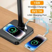 LED Architect Desk Lamp 79cm, 48W Double Head Monitor/Piano Light with Wireless Charger & USB Port